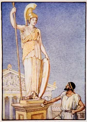 Die Figur der Göttin war eine kolossale, Illustration aus 